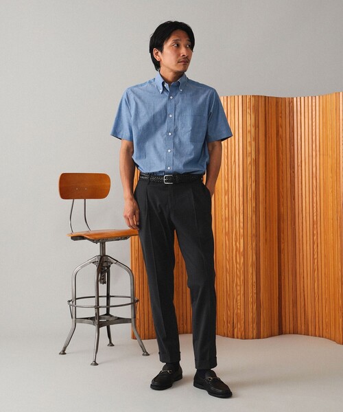 BEAMS F（ビームスエフ）の「BEAMS F / シャンブレー ボタンダウンシャツ（ビジネスシャツ・メンズ・ライトブルー・X-LARGE/LARGE/MEDIUM/SMALL）」の7枚目の写真