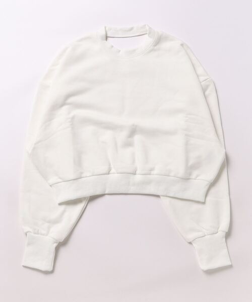 STYLEBLOCK(スタイルブロック)の「裏起毛バックオープンプルオーバー(Tシャツ/カットソー・レディース・ブラック/チャコールグレー/オフホワイト・M)」の2枚目の写真