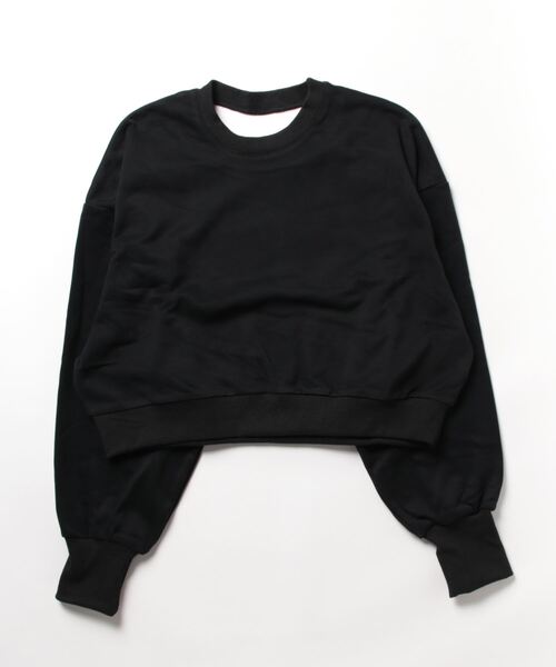 STYLEBLOCK(スタイルブロック)の「裏起毛バックオープンプルオーバー(Tシャツ/カットソー・レディース・ブラック/チャコールグレー/オフホワイト・M)」の3枚目の写真