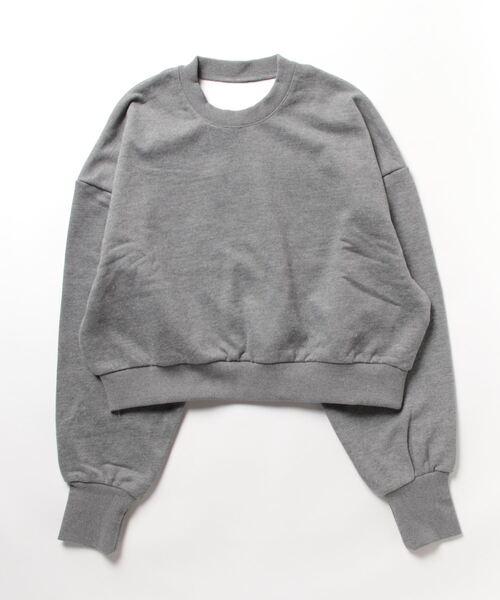 STYLEBLOCK(スタイルブロック)の「裏起毛バックオープンプルオーバー(Tシャツ/カットソー・レディース・ブラック/チャコールグレー/オフホワイト・M)」の8枚目の写真