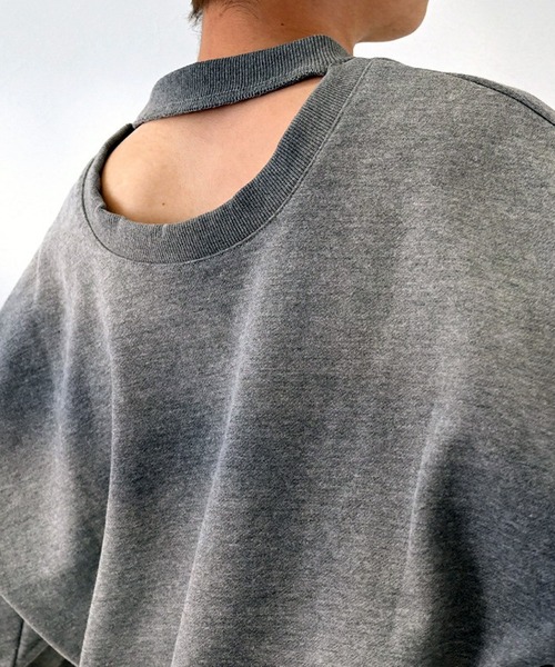STYLEBLOCK(スタイルブロック)の「裏起毛バックオープンプルオーバー(Tシャツ/カットソー・レディース・ブラック/チャコールグレー/オフホワイト・M)」の5枚目の写真
