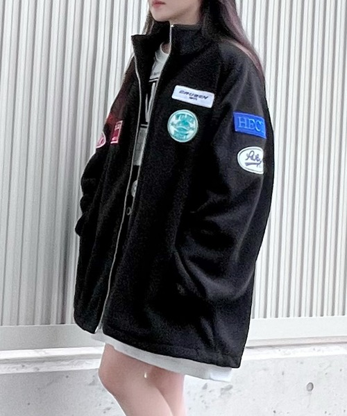 Figments（フィグメンツ）の「ワッペンフリースブルゾン（ブルゾン・レディース・ブラック・MEDIUM/LARGE）」の17枚目の写真