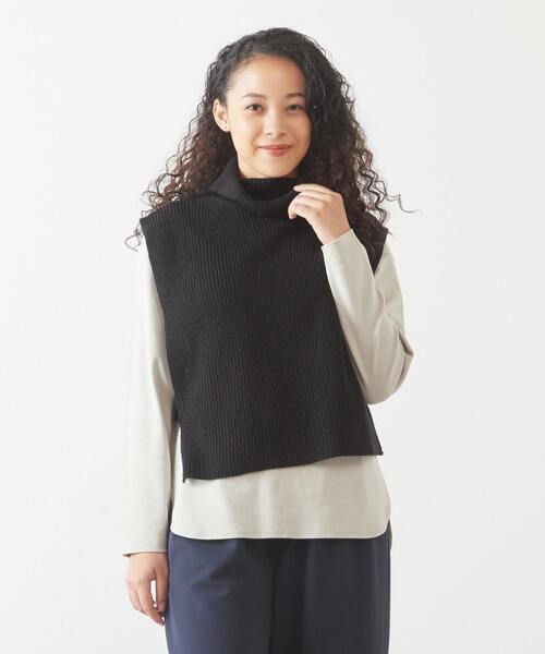 MELROSE claire（メルローズ クレール）の「【程よい厚み安心感のあるコットンスムースプルオーバー】（Tシャツ/カットソー・レディース・グレイッシュベージュ/ブラック/オフホワイト・FREE）」の17枚目の写真