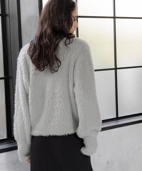 LAKOLE（ラコレ）の「7ゲージシャギーカーディガン / 995790（カーディガン/ボレロ・レディース・オフホワイト/グレー/ライトブルー・SMALL/MEDIUM）」の22枚目の写真