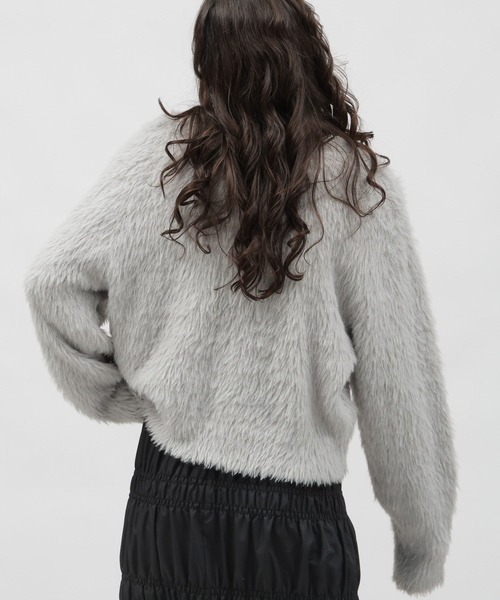 LAKOLE（ラコレ）の「7ゲージシャギーカーディガン / 995790（カーディガン/ボレロ・レディース・オフホワイト/グレー/ライトブルー・SMALL/MEDIUM）」の13枚目の写真