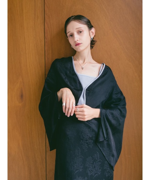 sahara(サハラ)の「Curve Piping Flower Dress(ワンピース・レディース・ブラック/グリーン系その他/グレイッシュベージュ・FREE)」の16枚目の写真