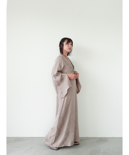 sahara(サハラ)の「Curve Piping Flower Dress(ワンピース・レディース・ブラック/グリーン系その他/グレイッシュベージュ・FREE)」の14枚目の写真