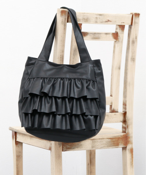 cache cache(カシュ カシュ)の「カシュカシュ cachecache / フリルトートバッグ(トートバッグ・レディース・シルバー/ベージュ/ブラック/ダークグレー/ライトグレー・FREE)」の22枚目の写真