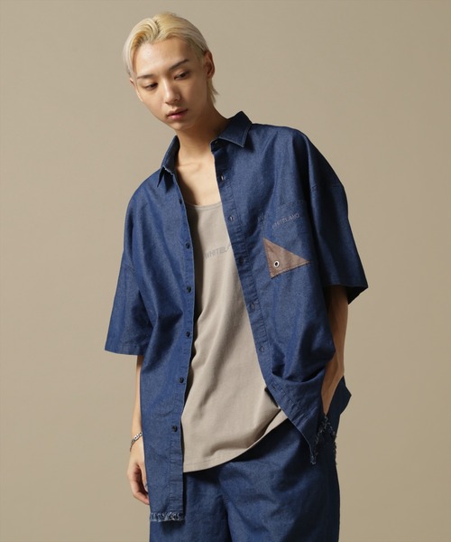 【WEB&DEPOT限定】WHITELAND/ホワイトランド/OWL/DENIM SSH/オーバーサイズ デニムシャツ（シャツ/ブラウス）｜WHITELAND（ホワイトランド）