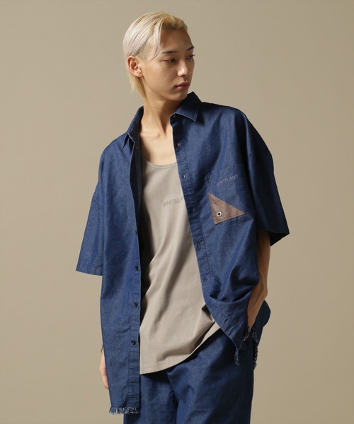 【WEB&DEPOT限定】WHITELAND/ホワイトランド/OWL/DENIM SSH/オーバーサイズ デニムシャツ（シャツ/ブラウス）｜WHITELAND（ホワイトランド）