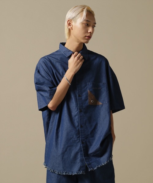 【WEB&DEPOT限定】WHITELAND/ホワイトランド/OWL/DENIM SSH/オーバーサイズ デニムシャツ（シャツ/ブラウス）｜WHITELAND（ホワイトランド）