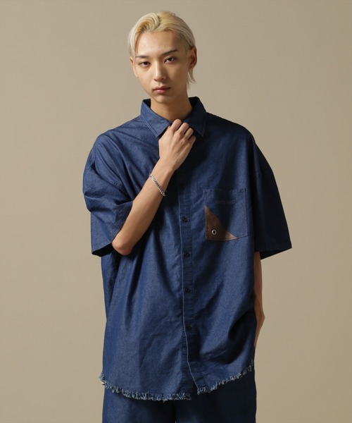 【WEB&DEPOT限定】WHITELAND/ホワイトランド/OWL/DENIM SSH/オーバーサイズ デニムシャツ（シャツ/ブラウス）｜WHITELAND（ホワイトランド）