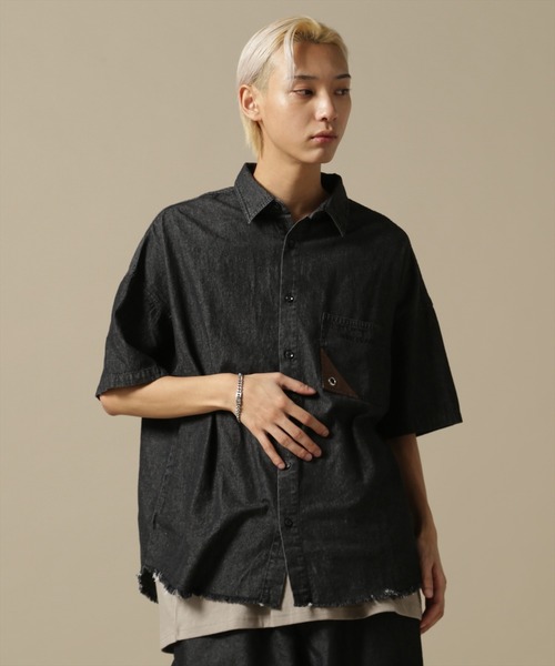 【WEB&DEPOT限定】WHITELAND/ホワイトランド/OWL/DENIM SSH/オーバーサイズ デニムシャツ（シャツ/ブラウス）｜WHITELAND（ホワイトランド）