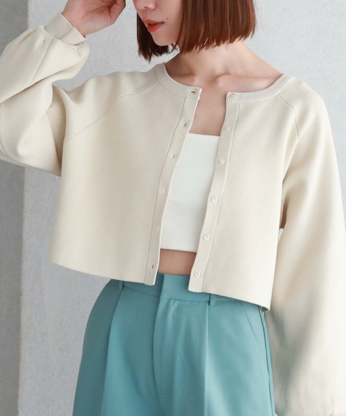 archives（アルシーヴ）の「2wayミラノリブニットカーディガン（カーディガン/ボレロ・レディース・イエロー/オレンジ/ブラック/オフホワイト/ブルー・MEDIUM）」の2枚目の写真