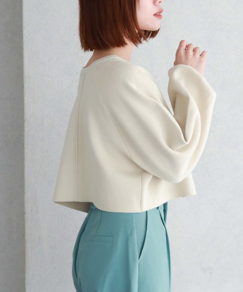 archives（アルシーヴ）の「2wayミラノリブニットカーディガン（カーディガン/ボレロ・レディース・イエロー/オレンジ/ブラック/オフホワイト/ブルー・MEDIUM）」の8枚目の写真