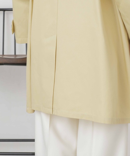 【セール】撥水＆花粉ガード加工ノーカラーAラインコート（ノーカラーコート）｜nano･universe（ナノユニバース）