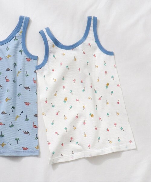 apres les cours(アプレレクール)の「BOYSメッシュタンクトップ(タンクトップ・キッズ・アイボリー/サックスブルー・100/80/120/130/90/110)」の1枚目の写真