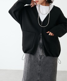 【LARUTA】スポンディッシュニットドロストブルゾン