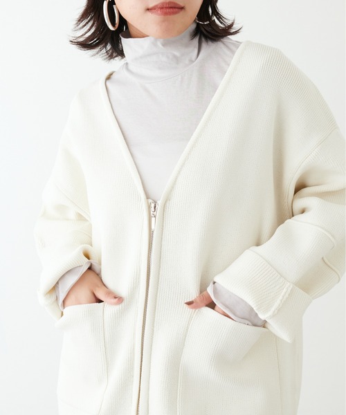 LARUTA（ラルータ）の「【LARUTA】スポンディッシュニットドロストブルゾン（ブルゾン・レディース・ブラック/ライトベージュ/オフホワイト・FREE）」の8枚目の写真