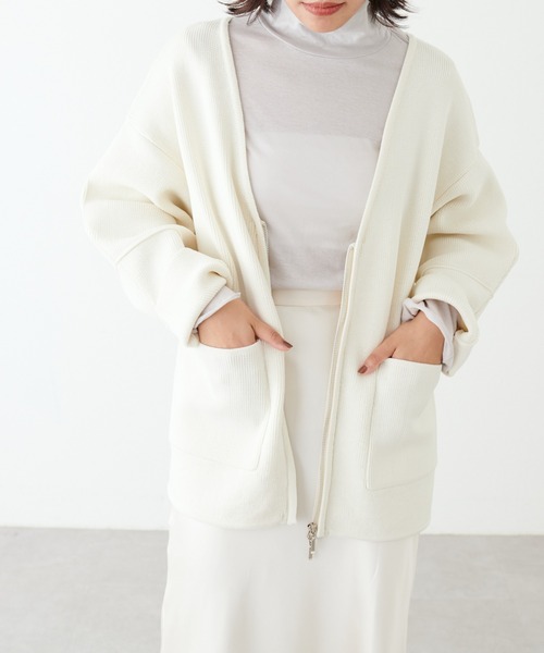 LARUTA（ラルータ）の「【LARUTA】スポンディッシュニットドロストブルゾン（ブルゾン・レディース・ブラック/ライトベージュ/オフホワイト・FREE）」の11枚目の写真