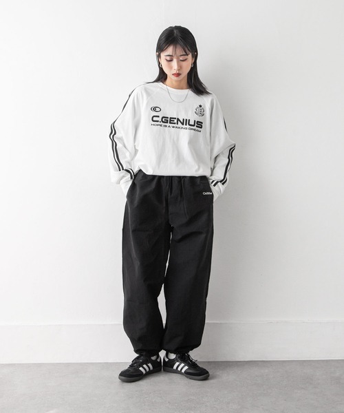 Chillfar(チルファー)の「ラインラグランゲームロンT(Tシャツ/カットソー・レディース・アイボリー系/杢グレー/ブラック/ホワイト×ブラック/ホワイト/オートミール/ネイビー・FREE)」の8枚目の写真