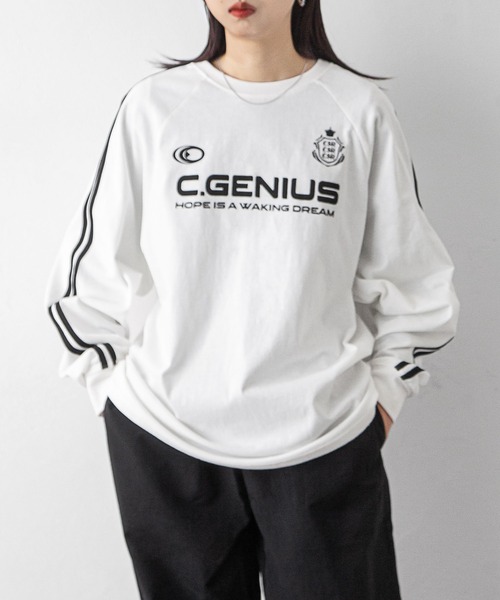 ラパラ　ロンT セール】ラインラグランゲームロンT（Tシャツ/カットソー