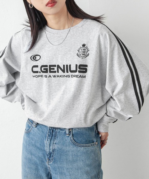 Chillfar(チルファー)の「ラインラグランゲームロンT(Tシャツ/カットソー・レディース・アイボリー系/杢グレー/ブラック/ホワイト×ブラック/ホワイト/オートミール/ネイビー・FREE)」の15枚目の写真