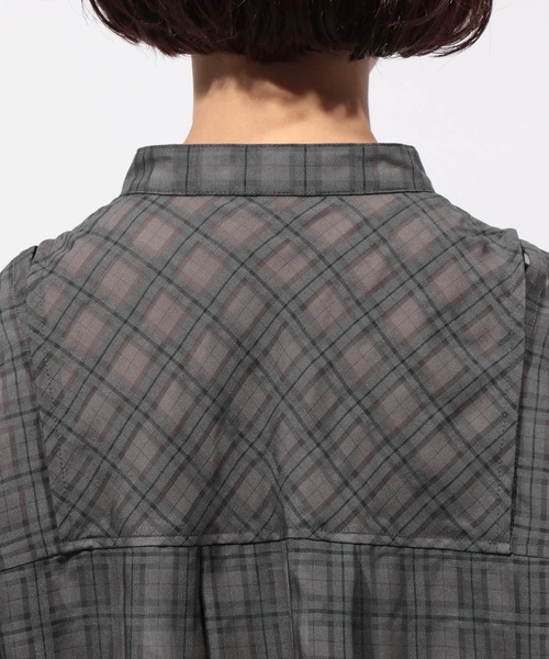 PAGEBOY（ページボーイ）の「シアーチェック2WAYシャツ（シャツ/ブラウス・レディース・ブルー/チャコールグレー/オフホワイト・FREE）」の15枚目の写真