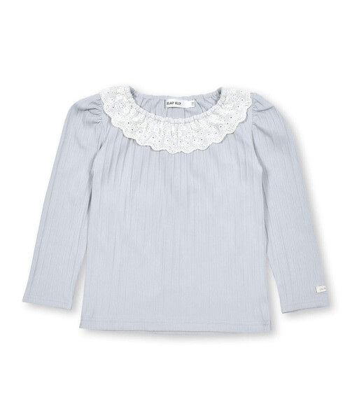 SLAP SLIP（スラップスリップ）の「リボン+お花レース襟トップス(80~140cm)（Tシャツ/カットソー・キッズ・ピンク/ブルー/ホワイト・120cm/130cm/100cm/140cm/80ｃｍ/110cm/90cm）」の9枚目の写真