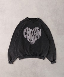 裏毛 プリント クルーネック スウェット