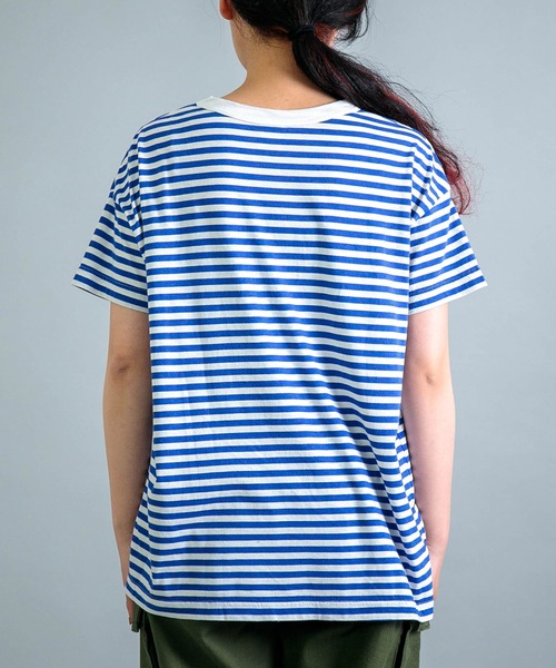 OMNIGOD womens / オムニゴッド] 綿テンセルボーダーマリンT