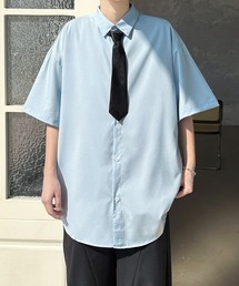 FVLMEN（フルメン）の「【FVLMEN】short tie design halfsleeve shirt/ショート タイ付 デザイン ハーフスリーブ シャツ（シャツ/ブラウス・メンズ）」