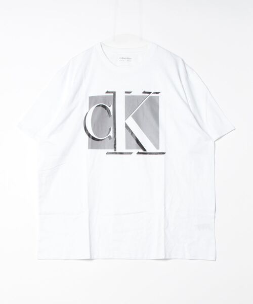 Calvin Klein(カルバン・クライン)の「Calvin Klein / カルバンクライン ss 3d block monogram logo crew 半袖クルーネックモノグラムロゴTシャツ(Tシャツ/カットソー・メンズ・ホワイト・XL/L/XXL/M)」の1枚目の写真
