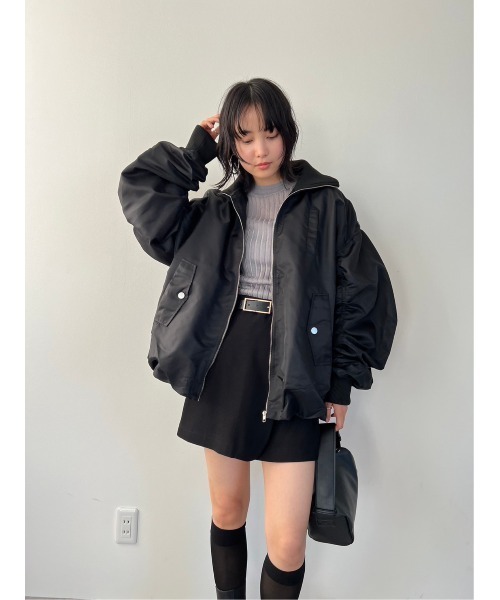 HANNE（アン）の「バルーンヘムMA-1（MA-1・レディース・ブラック/カーキ・FREE）」の3枚目の写真