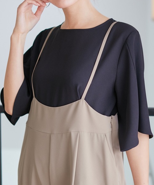 Honeys（ハニーズ）の「サロペット（サロペット/オーバーオール・レディース・ベージュ/カーキ/ブラック・3L/LL/M/S/L）」の15枚目の写真