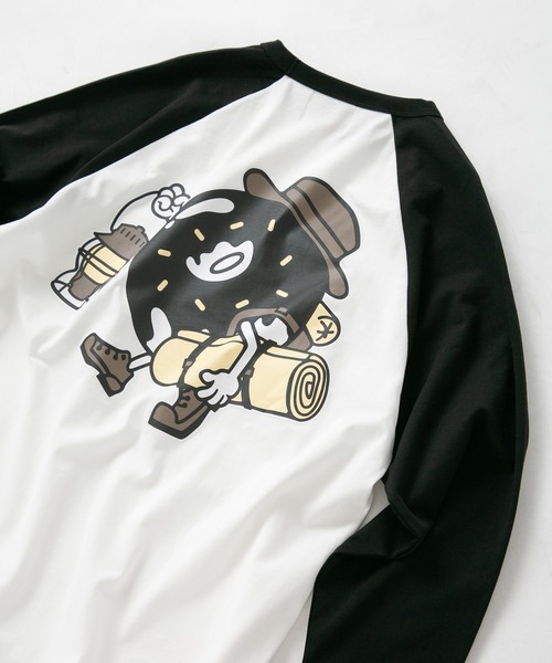 【OUTDOOR EXCHANGE/アウトドアエクスチェンジ】 WALKING DONUT ラグランプリント ロンT 長袖（Tシャツ/カットソー）｜OUTDOOR EXCHANGE（アウトドアエクスチェンジ）