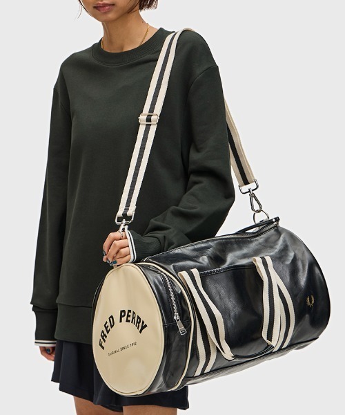 FRED PERRY ドラムバッグ 黒/白 楽天市場】フレッドペリー FRED PERRY クラシック バレル バッグ