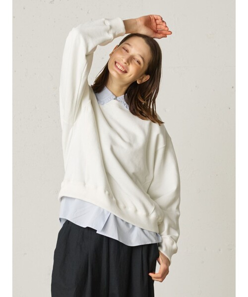 MidiUmi（ミディウミ）の「MidiUmi ループウィラースウェット（Tシャツ/カットソー・レディース・ネイビー/グレー/オフホワイト・FREE）」の8枚目の写真