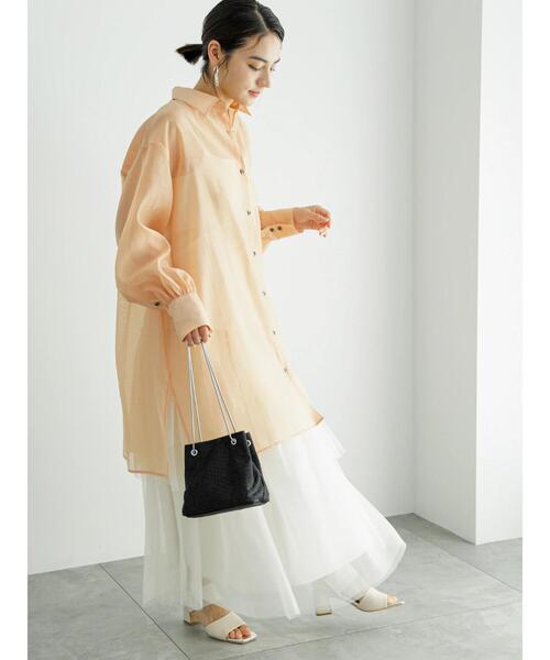 Te chichi（テチチ）の「【松井愛莉着用】チュールアシメ ティアードスカート（スカート・レディース・オフホワイト/グリーン/ブラック・F）」の4枚目の写真