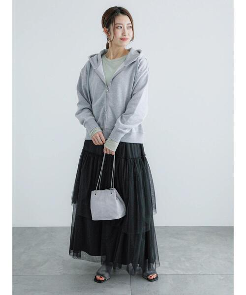 Te chichi（テチチ）の「【松井愛莉着用】チュールアシメ ティアードスカート（スカート・レディース・オフホワイト/グリーン/ブラック・F）」の5枚目の写真