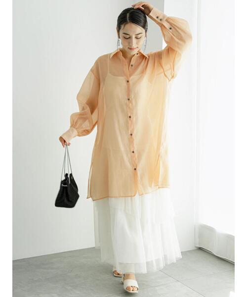 Te chichi（テチチ）の「【松井愛莉着用】チュールアシメ ティアードスカート（スカート・レディース・オフホワイト/グリーン/ブラック・F）」の7枚目の写真