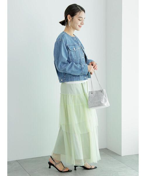 Te chichi（テチチ）の「【松井愛莉着用】チュールアシメ ティアードスカート（スカート・レディース・オフホワイト/グリーン/ブラック・F）」の12枚目の写真