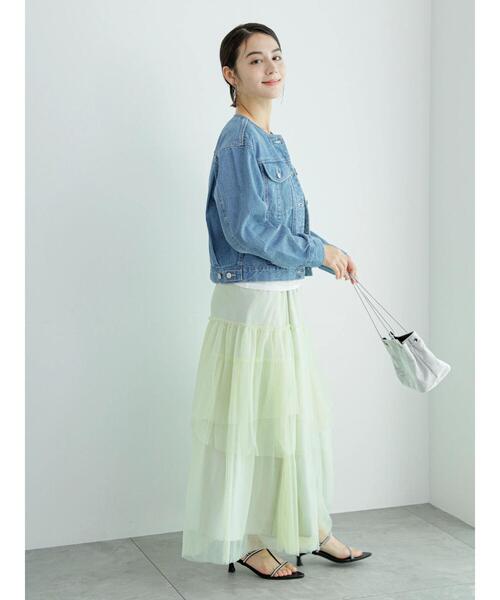 Te chichi（テチチ）の「【松井愛莉着用】チュールアシメ ティアードスカート（スカート・レディース・オフホワイト/グリーン/ブラック・F）」の15枚目の写真