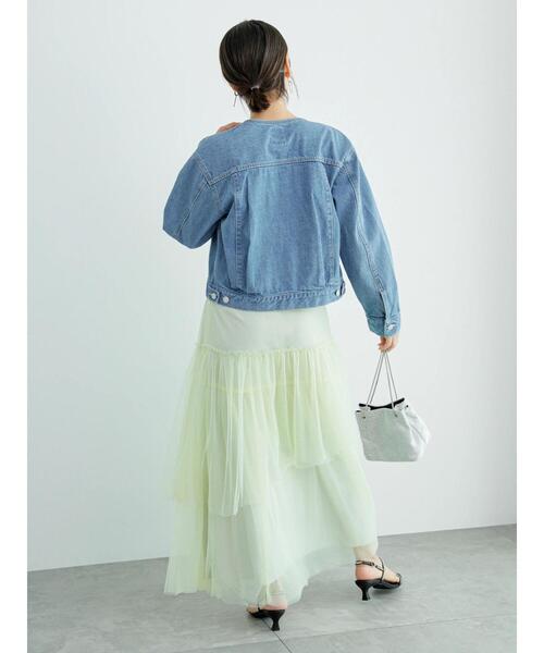 Te chichi（テチチ）の「【松井愛莉着用】チュールアシメ ティアードスカート（スカート・レディース・オフホワイト/グリーン/ブラック・F）」の16枚目の写真