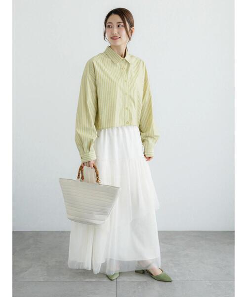 Te chichi（テチチ）の「【松井愛莉着用】チュールアシメ ティアードスカート（スカート・レディース・オフホワイト/グリーン/ブラック・F）」の17枚目の写真