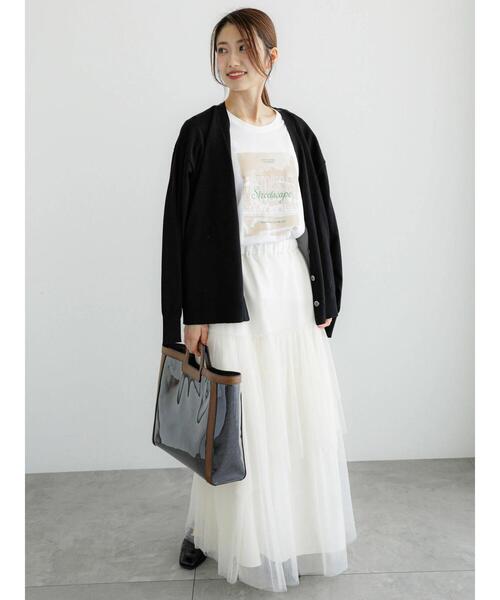 Te chichi（テチチ）の「【松井愛莉着用】チュールアシメ ティアードスカート（スカート・レディース・オフホワイト/グリーン/ブラック・F）」の19枚目の写真