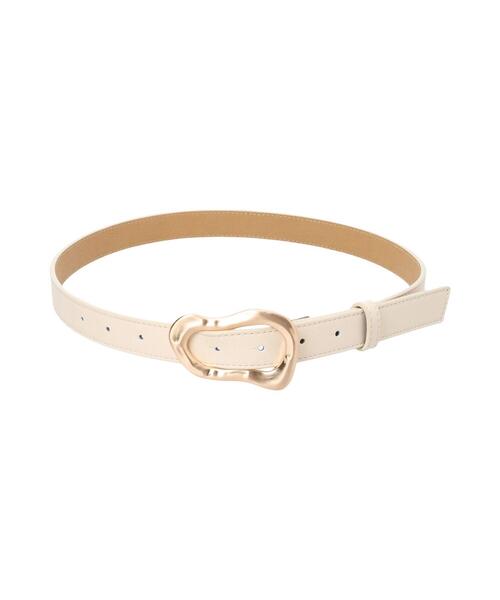 Te chichi TERRASSE（テチチテラス）の「変形バックルベルト（ベルト・レディース・ブラック/オフホワイト・F）」の5枚目の写真