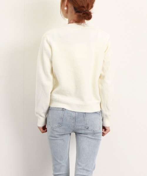 Miniministore(ミニミニストア)の「ニットトップス 韓国秋冬 レディース長袖(ニット/セーター・レディース・アイボリー/ピンク/ラベンダー/ロイヤルブルー/グリーン/レッド・FREE)」の14枚目の写真