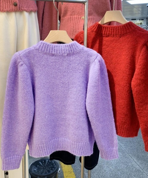 Miniministore(ミニミニストア)の「ニットトップス 韓国秋冬 レディース長袖(ニット/セーター・レディース・アイボリー/ピンク/ラベンダー/ロイヤルブルー/グリーン/レッド・FREE)」の19枚目の写真