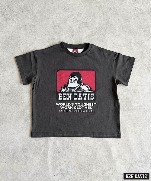 BEN DAVIS（ベンデイビス）の「【BEN DAVIS】別注プリントT（100～160cm）（Tシャツ/カットソー・キッズ・オフホワイト/チャコール/ブラウン・120/110/100/130/160/150/140）」の4枚目の写真